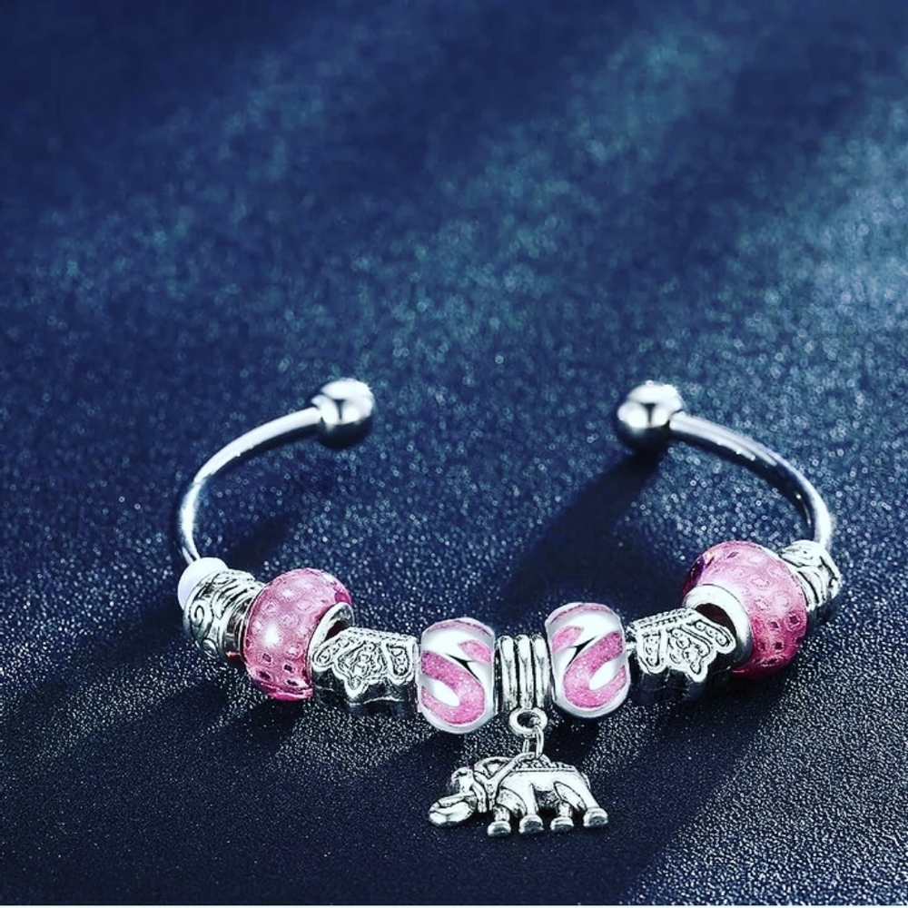 Pink Elephant Pandora bangle
